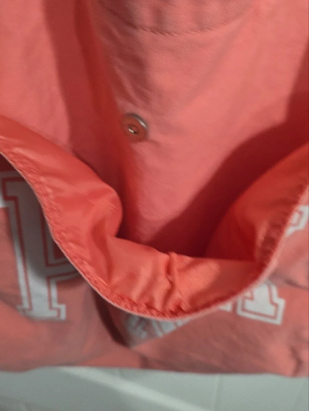 PINK Victoria's Secret Coral Pink Canvas Tote with Front Pocket
